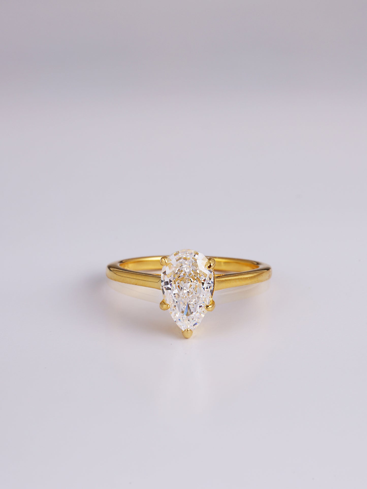 Pear Shaped Gemstone Ring - Gold