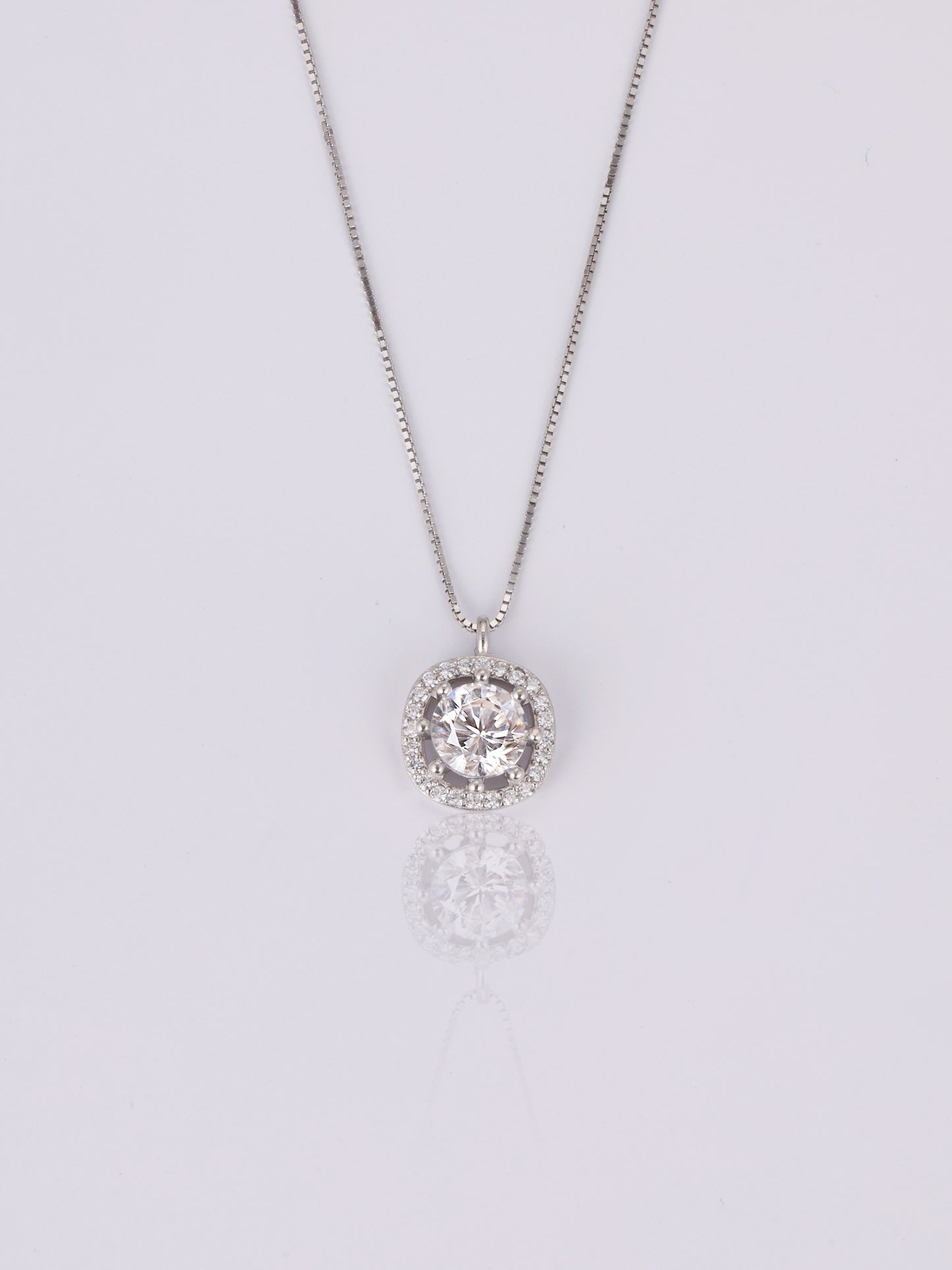 Dazzling Compass Necklace - White Gold