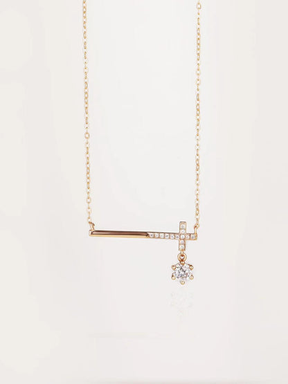 Moissanite Cross Necklace - Timeless Peace