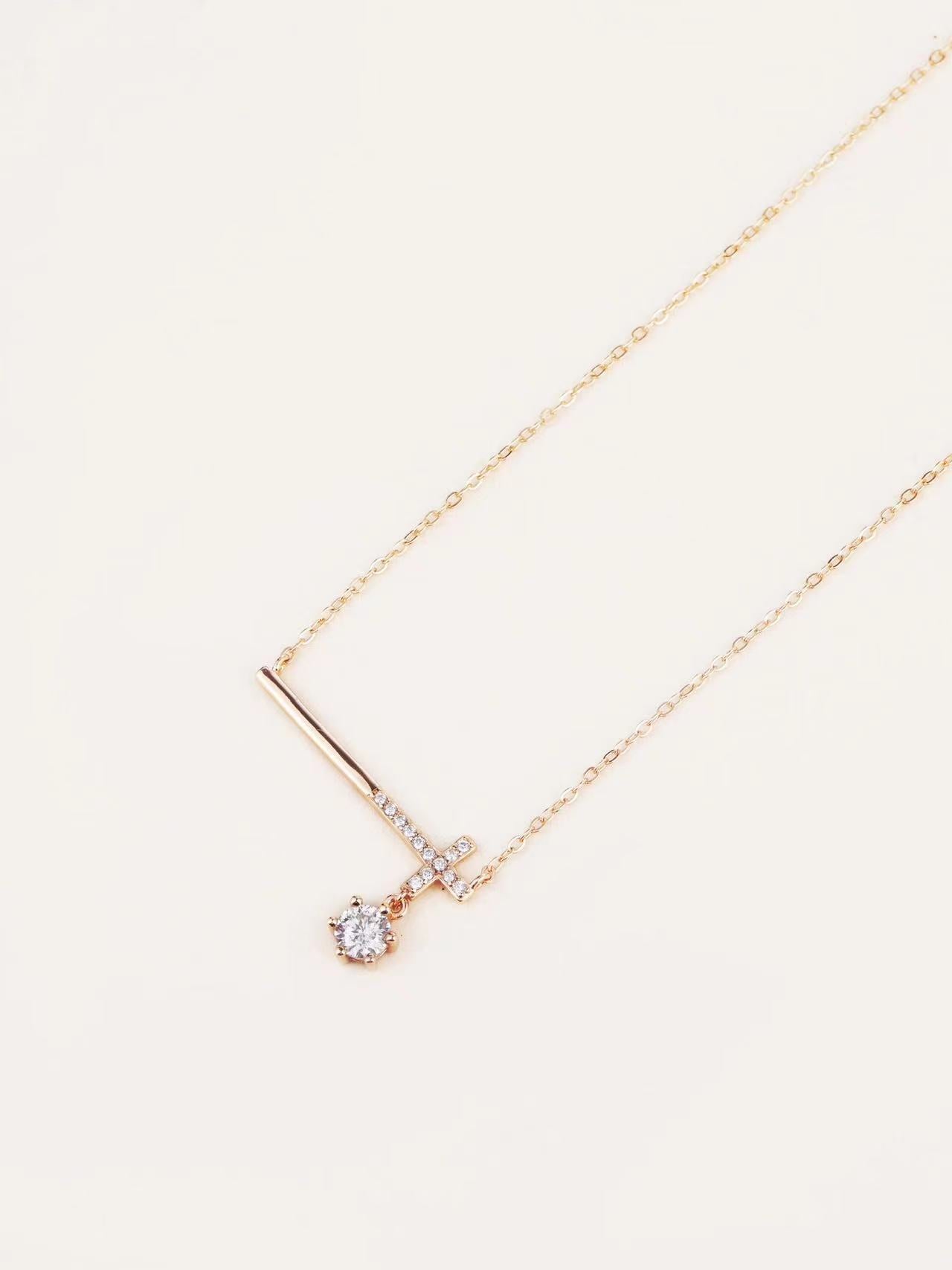 Moissanite Cross Necklace - Timeless Peace